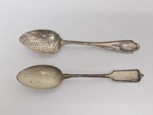 2 Antique Sterling Silver Spoons from Bancroft, Iowa