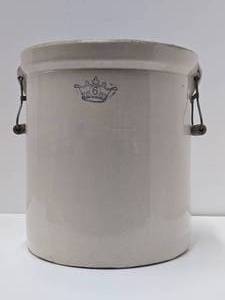 Vintage 6 Gallon Stoneware Crock - Base Chip