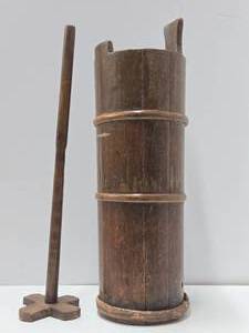 Very Nice Early Primitive Antique Butter Churn - Dated 1858