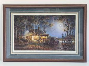 Large Framed Signed Numbered Halloween Print by Terry Redlin - Autumn Traditions