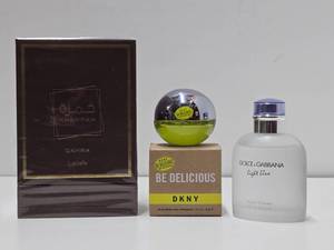 Group of 3 New Colognes - Khamrah Qahwa, DKNY Be Delicious, Dolce &amp Gabbana - Light Blue