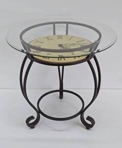 Working Glass Top Clock Table