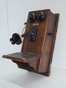 Antique WESTERN ELECTRIC Oak Wall Telephone #2
