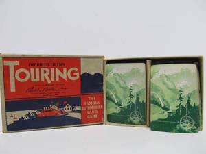 Vintage 1930s Parker Brother TOURING Card Game wBox - Great Graphics
