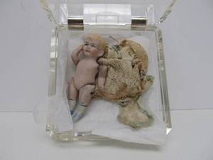 Early Antique Jointed Bisque Boy Doll wOriginal Period Clothing