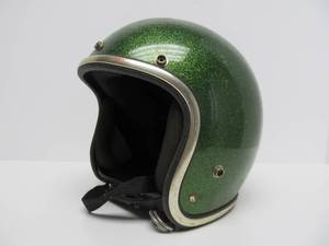 Very Cool Vintage Green Sparkle Arthur Fulmer Racing Helmet - Size L