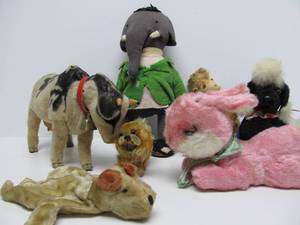 Estate Lot of Old Vintage Plush Toys