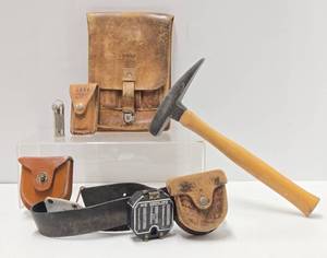 Estate Lot of Old Vintage Surveyors Tools, Leather Cases etc