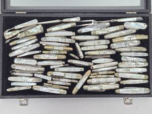 Outstanding HUGE Collection of Antique Pearl Handled Folding Knives