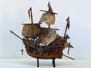 Very Good Early Spanish Galleon Ship Replica