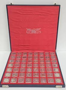 Complete Vintage State Silver Dollar Medal Collection wCase