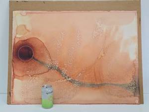 Unframed Signed Abstract Watercolor by Minneapolis Artist William Saltzman (1916-2006) - Volcanic Rim