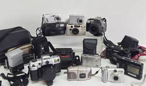 Large Lot of Good Assorted Cameras - Some Film &amp Some Digital