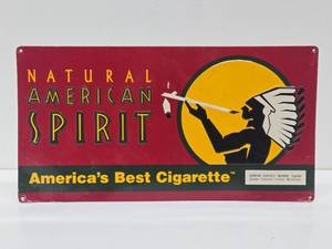 Embossed Metal AMERICAN SPIRIT Tobacco Cigarette Sign