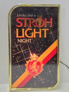 Very Cool Nice Condition Vintage STROHS Light Night Lighted Beer sign