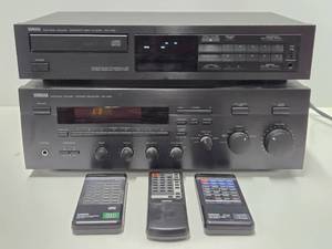 Working YAMAHA Natural Sound Stereo Receiver &amp CD Player wRemotes