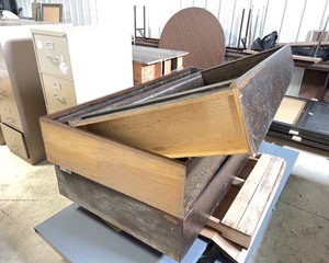 Three Tall Wood Bookcases