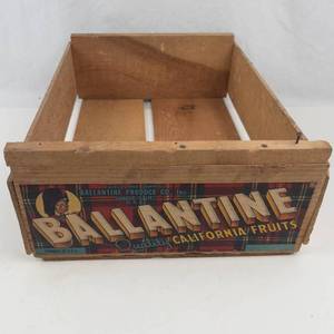 Vintage Ballantine California Fruits Wooden Crate