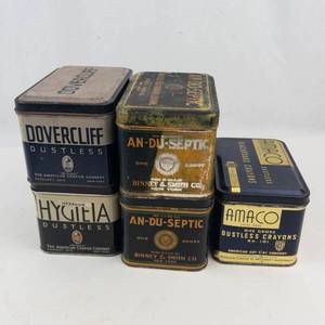 Vintage Crayon Tin Mixed Lot - Dovercliff, Hygieia, An-Du-Septic & Amaco