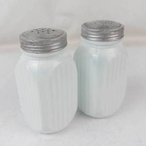 Vintage Anchor Hocking Vitrock Milk Glass Shakers (Lot of 2)