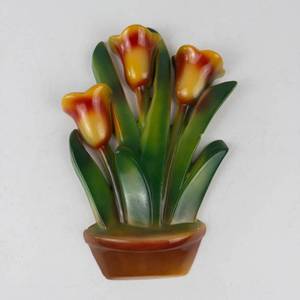 Vintage Chalkware Tulip Plaque