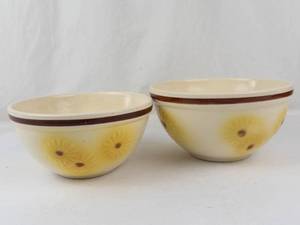 Hull Pottery Sunflower Mixing Bowls (Lot of 2)