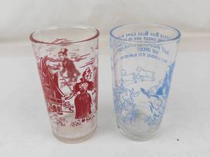 Vintage Hazel-Atlas Nursery Rhyme Juice Glasses (Lot of 2)