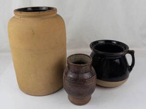 Pottery Jar and Crock Set (Lot of 3)