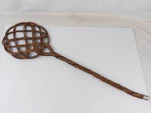 Vintage-Style Woven Rattan Carpet Beater