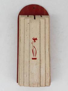 Vintage Wooden Knife Holder With Floral Front Panel
