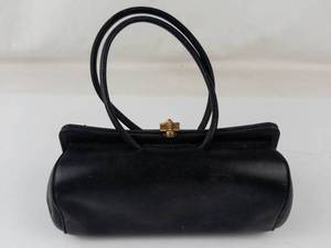 Vintage Talon Black Structured Kiss-Lock Handbag