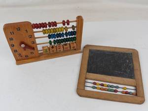 Vintage Wooden Educational Toy & Childs School Slate Chalkboard Mixed Lot