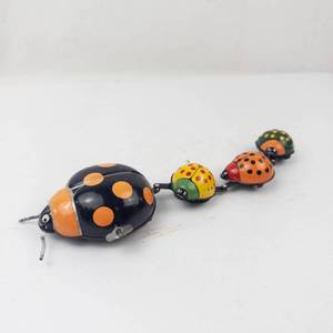Vintage Tps Japan Tin Wind-Up Ladybug Family Toys (Lot of 4)