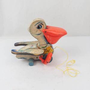 Vintage 1961 Fisher-Price Big Bill Pelican Pull Toy Model 794