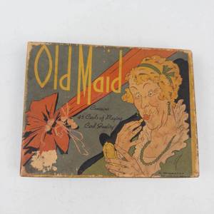 Vintage 1937 Whitman Old Maid Card Game Art Deco Boxed Set