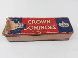 Vintage Crown Dominoes by the Embossing Co. in Box