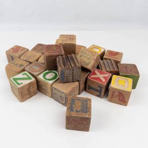 Vintage Wooden Alphabet Blocks