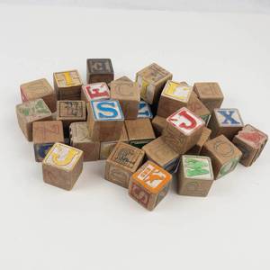 Vintage Wooden Alphabet Blocks