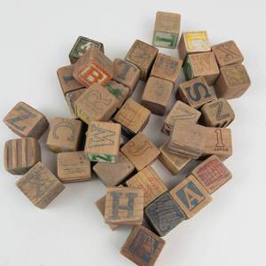 Vintage Wooden Alphabet Blocks