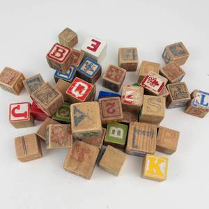 Vintage Wooden Alphabet Blocks