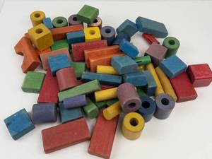 Vintage Playskool Wooden Building Blocks