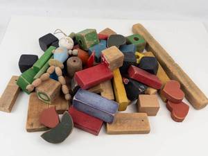 Vintage Wooden Blocks Mixed Lot