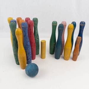 Wooden Bowling Pin Game Set