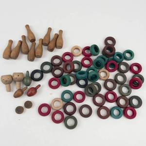 Vintage Wooden Carrom Pieces Mixed Lot