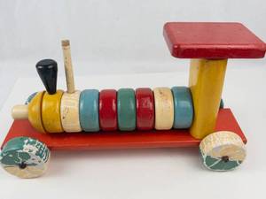 Vintage Educa Lux Wooden Pull-Along Train