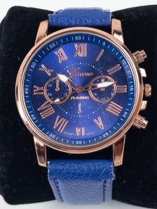 Geneva Quartz Analog Watch With Blue Strap