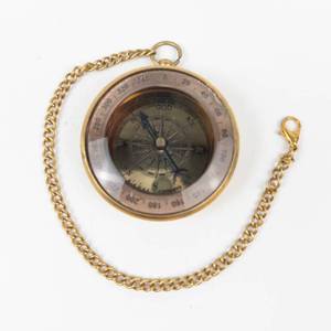 Brass Pocket Compass With Chain working