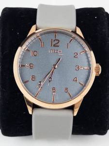 iTech Quartz Wrist Watch Gray Band Rose Gold Tone - New Battery - Running