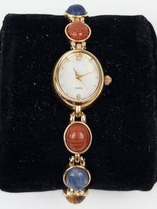 Quartz Bracelet Watch With Stone Accents - New Battery - Running