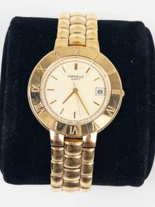 Caravelle Quartz Gold Tone Watch - running new battery